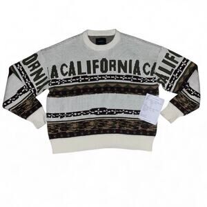 NEW PACSUN Fair Isle Crew Sweater Med California Multicolor Christmas